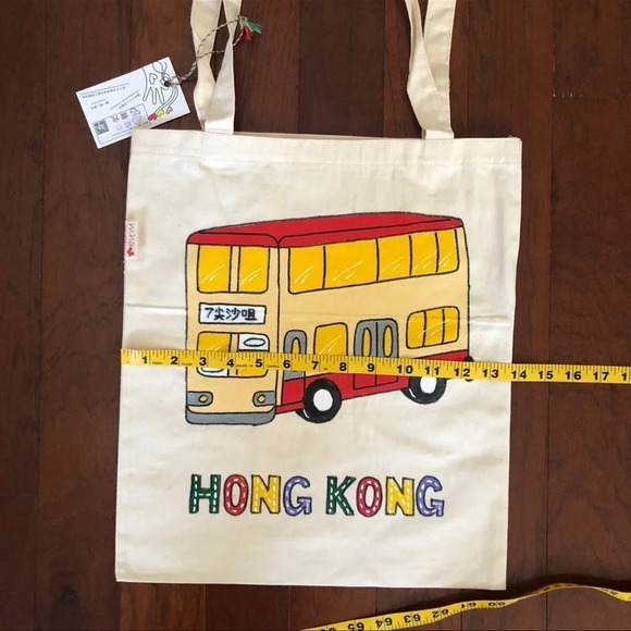 Hong Kong Canvas Eco Friendly Natural Cotton Tote Bag brand new - Picture 5 of 9